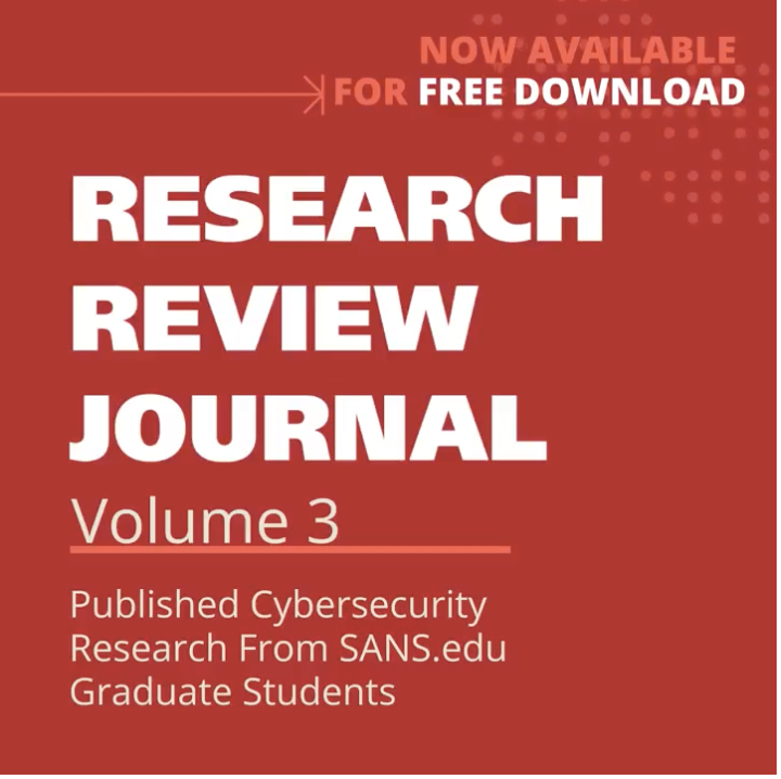 Sans edu research journal volume 3 sans internet storm center